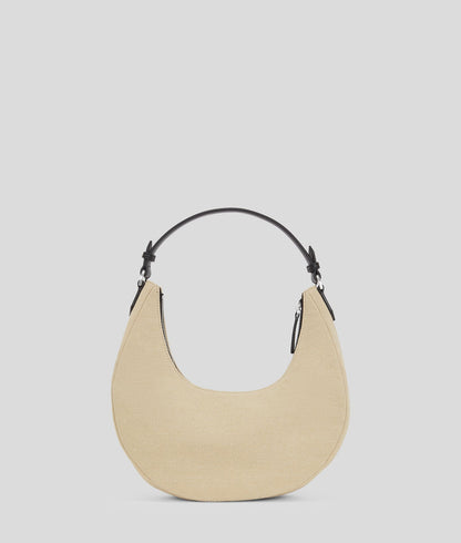 KarlLagerfeld Utility Canvas Moon Shoulder Bag Beige/Black