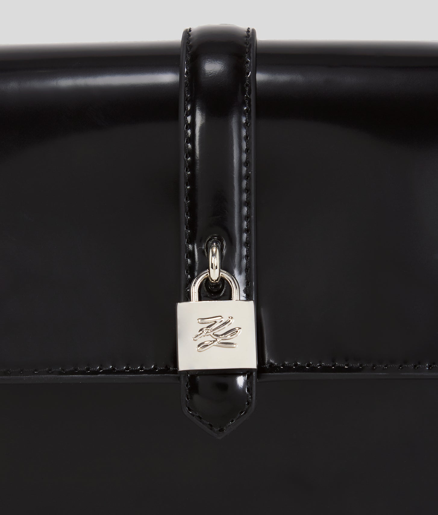 KarlLagerfeld Kautograph Padlock Shoulder Bag Black