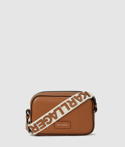 KarlLagerfeld Kcircle Perforated Crossbody Bag Dark Tan