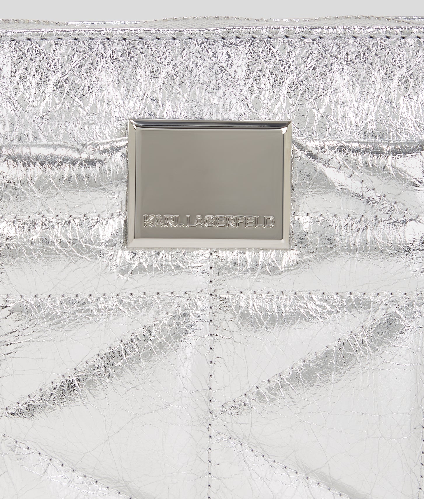 KarlLagerfeld Kkuilt Small Shoulder Bag Silver