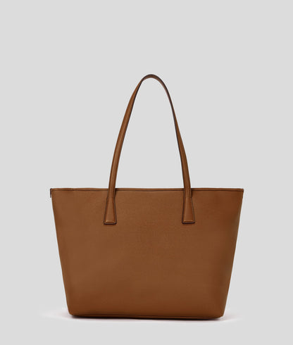 KarlLagerfeld Rue St-Guillaume Metal Tote Bag Dark Tan