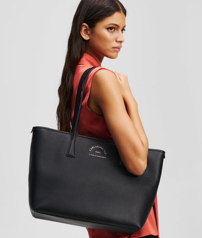 KarlLagerfeld Rue St-Guillaume Metal Tote Bag Black