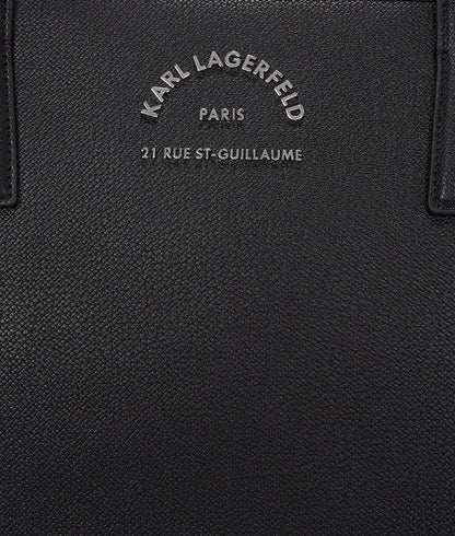 KarlLagerfeld Rue St-Guillaume Metal Tote Bag Black