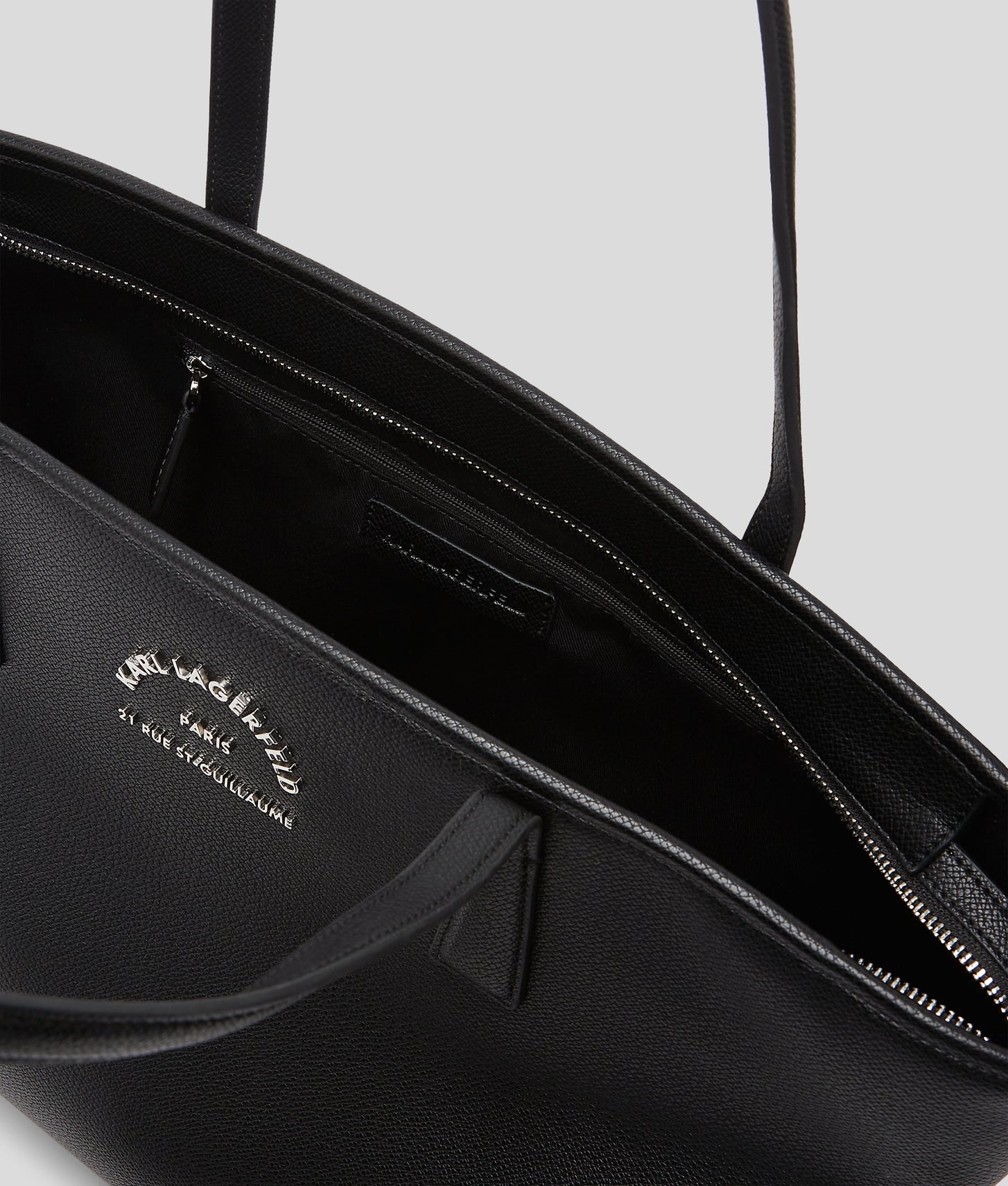 KarlLagerfeld Rue St-Guillaume Metal Tote Bag Black