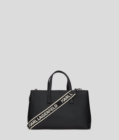 KarlLagerfeld Rue St-Guillaume Metal Satchel Bag Black