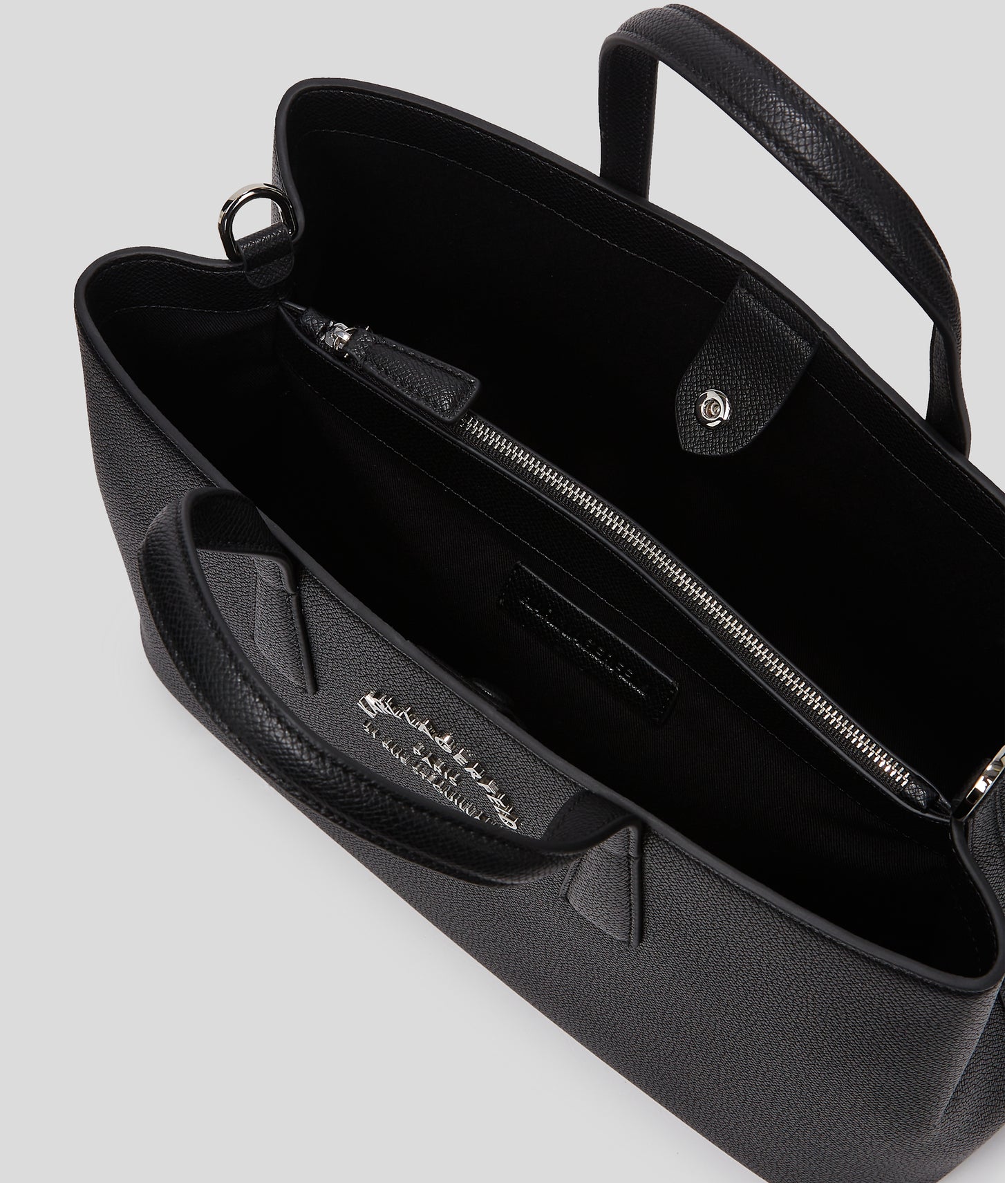 KarlLagerfeld Rue St-Guillaume Metal Satchel Bag Black