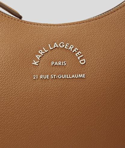 KarlLagerfeld Rue St-Guillaume Metal Shoulder Bag Dark Tan