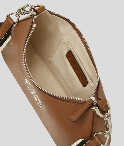 KarlLagerfeld Rue St-Guillaume Metal Shoulder Bag Dark Tan