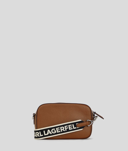 KarlLagerfeld Rue St-Guillaume Metal Crossbody Bag Dark Tan