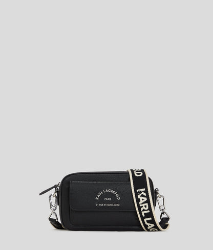 KarlLagerfeld Rue St-Guillaume Metal Crossbody Bag Black