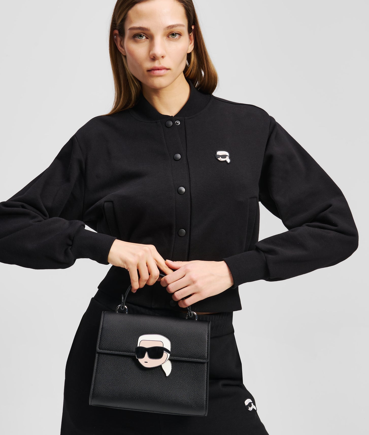 KarlLagerfeld Ikon Grainy Crossbody Bag Black