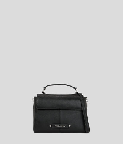 KarlLagerfeld Khardware Small Top Handle Bag Black-Nickel