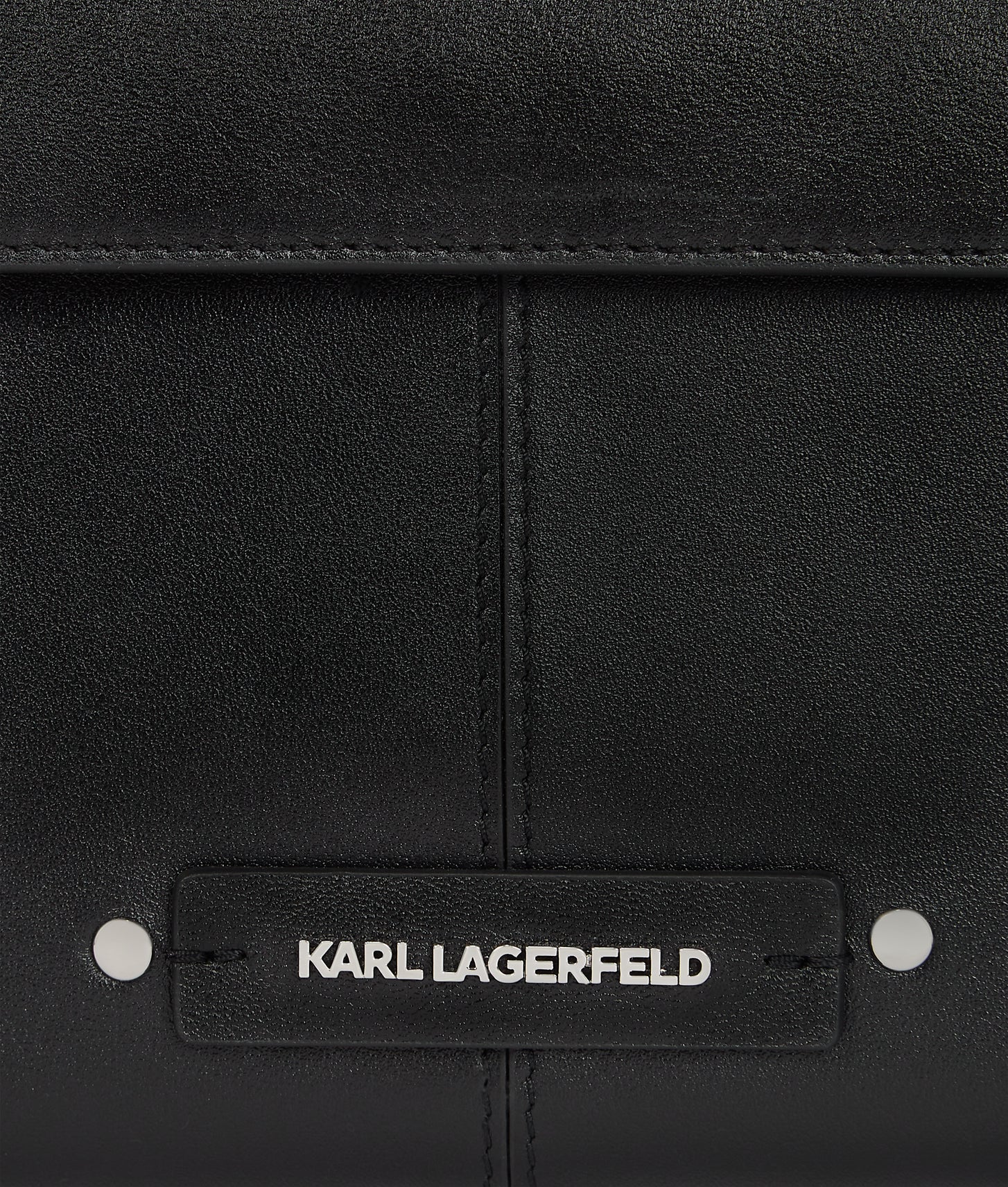 KarlLagerfeld Khardware Small Top Handle Bag Black-Nickel