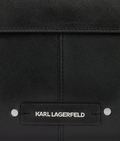KarlLagerfeld Khardware Small Top Handle Bag Black-Nickel
