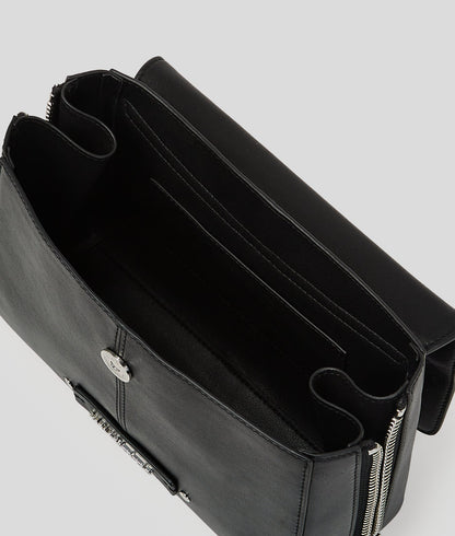 KarlLagerfeld Khardware Small Top Handle Bag Black-Nickel