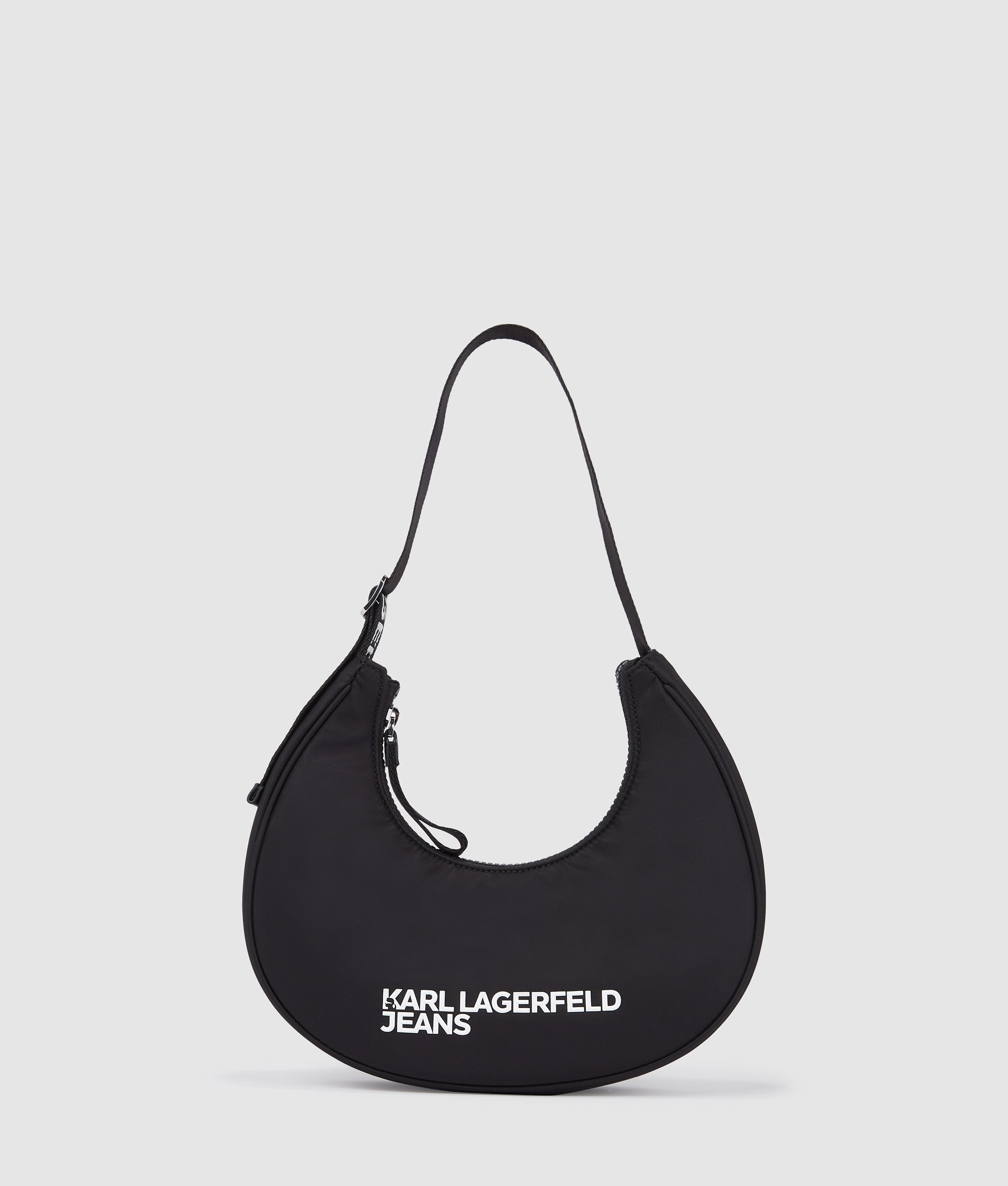 KarlLagerfeld Logo Nylon Moon Shoulder Bag Black