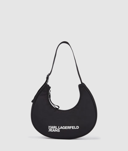 KarlLagerfeld Logo Nylon Moon Shoulder Bag Black
