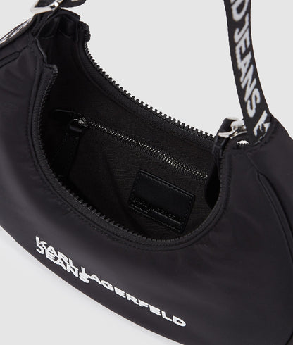 KarlLagerfeld Logo Nylon Moon Shoulder Bag Black
