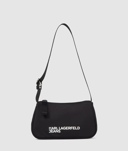 KarlLagerfeld Logo Nylon Shoulder Bag Black