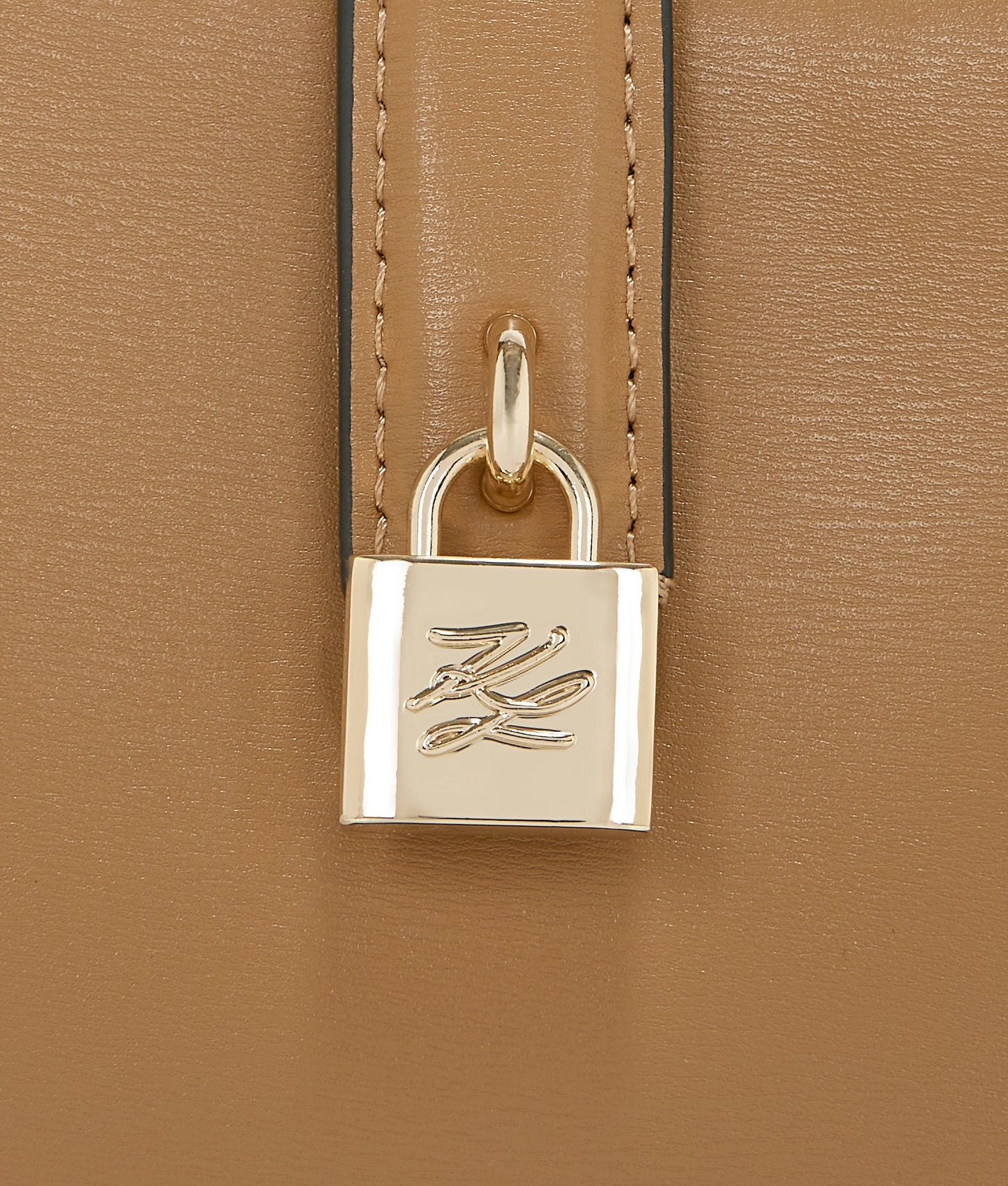 KarlLagerfeld Kautograph Padlock Shoulder Pouch Caramel