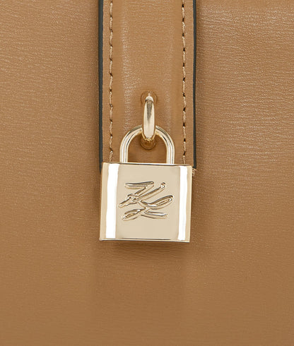 KarlLagerfeld Kautograph Padlock Shoulder Pouch Caramel