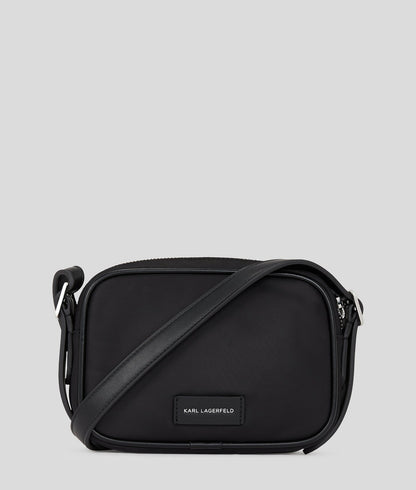 KarlLagerfeld Ksignature Nylon Crossbody Pouch Black-Nickel