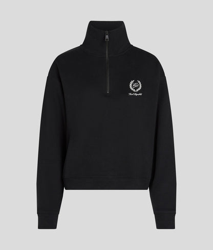 Karl Lagerfeld Hotel Karl Loungewear Half-Zip Sweatshirt Black