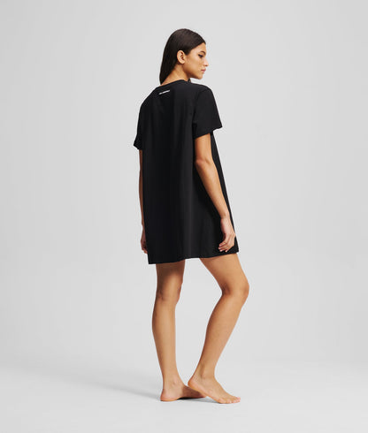 Karl Lagerfeld Ikon T-Shirt Pajama Dress Black