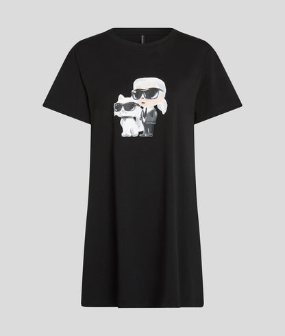 Karl Lagerfeld Ikon T-Shirt Pajama Dress Black
