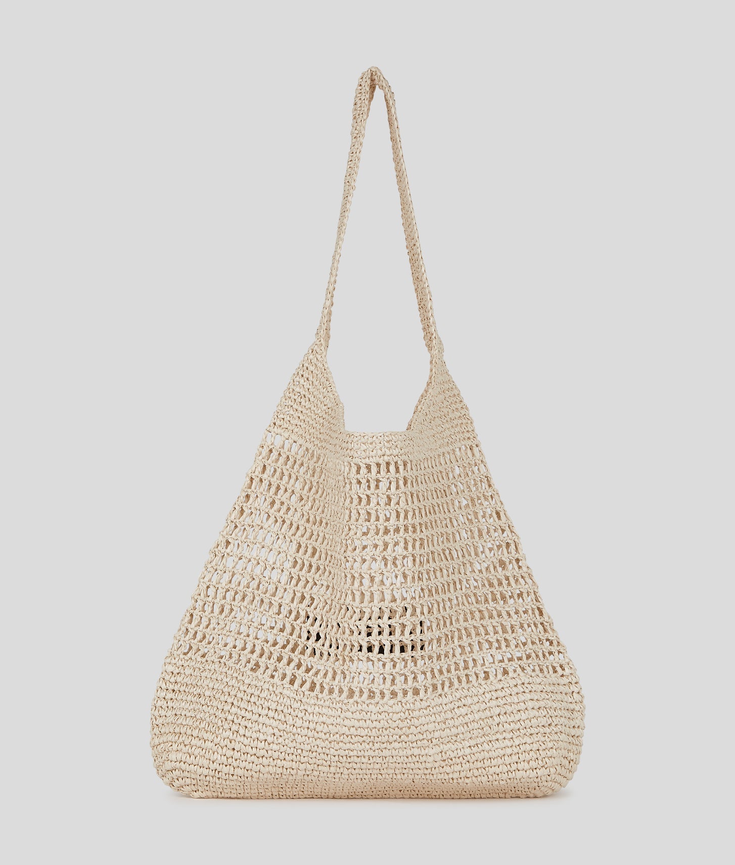 KarlLagerfeld Logo Crochet Beach Bag Natural