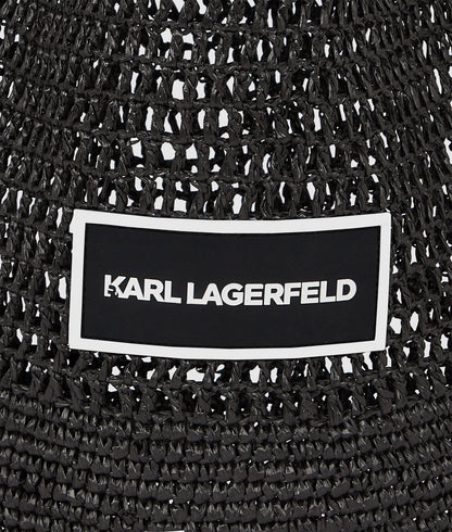 KarlLagerfeld Logo Crochet Beach Bag Black