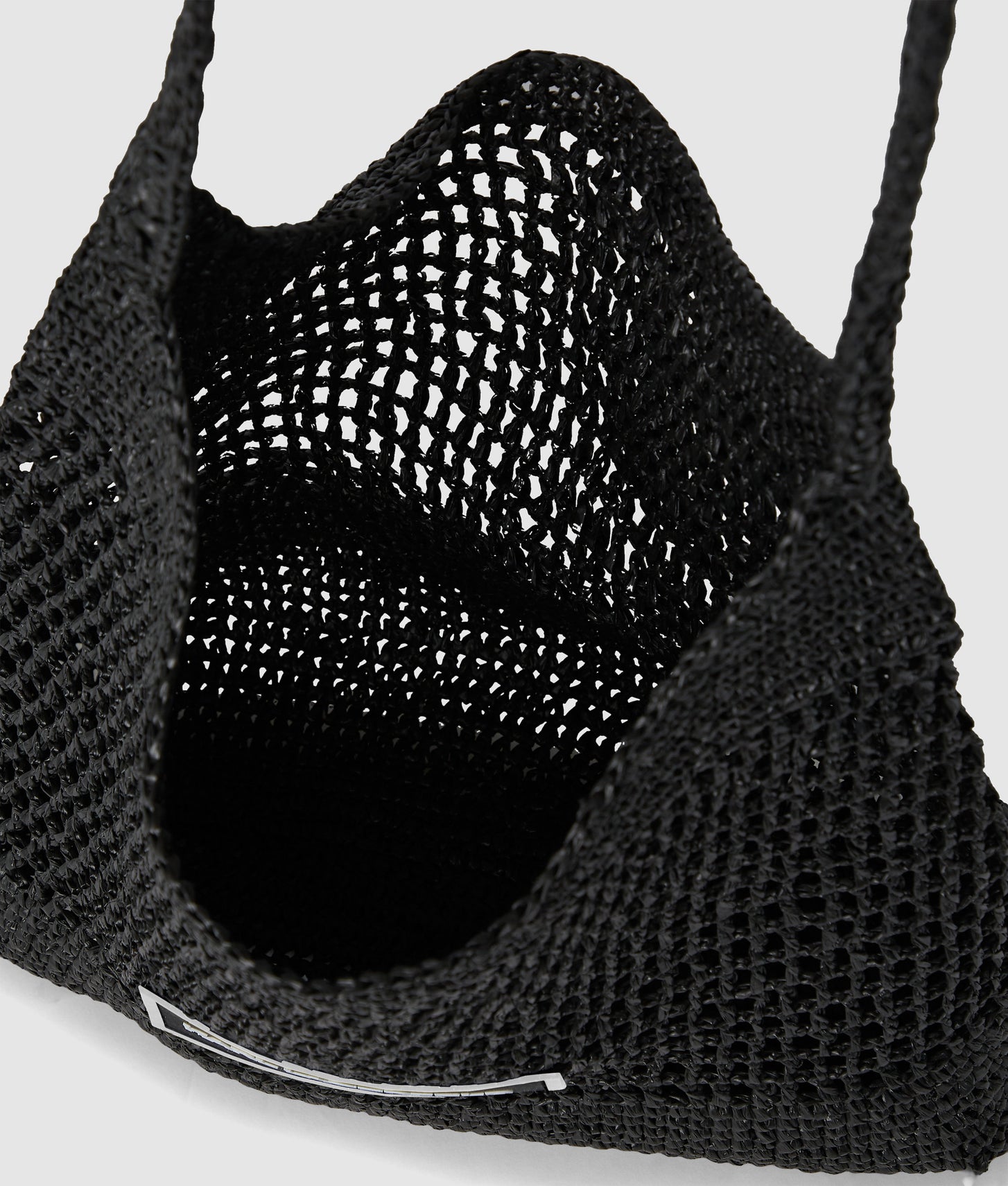 KarlLagerfeld Logo Crochet Beach Bag Black