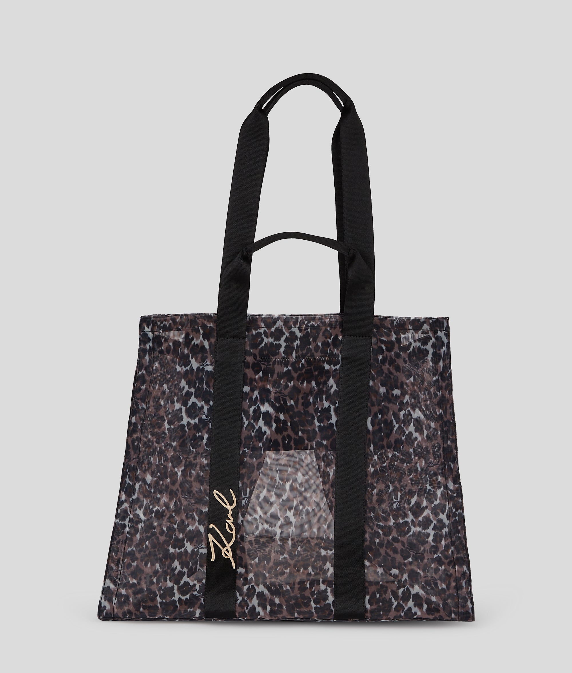 KarlLagerfeld Ksignature Beach Tote Bag Signature Leopard