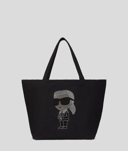 KarlLagerfeld Ikon Rhinestone Shopper Black
