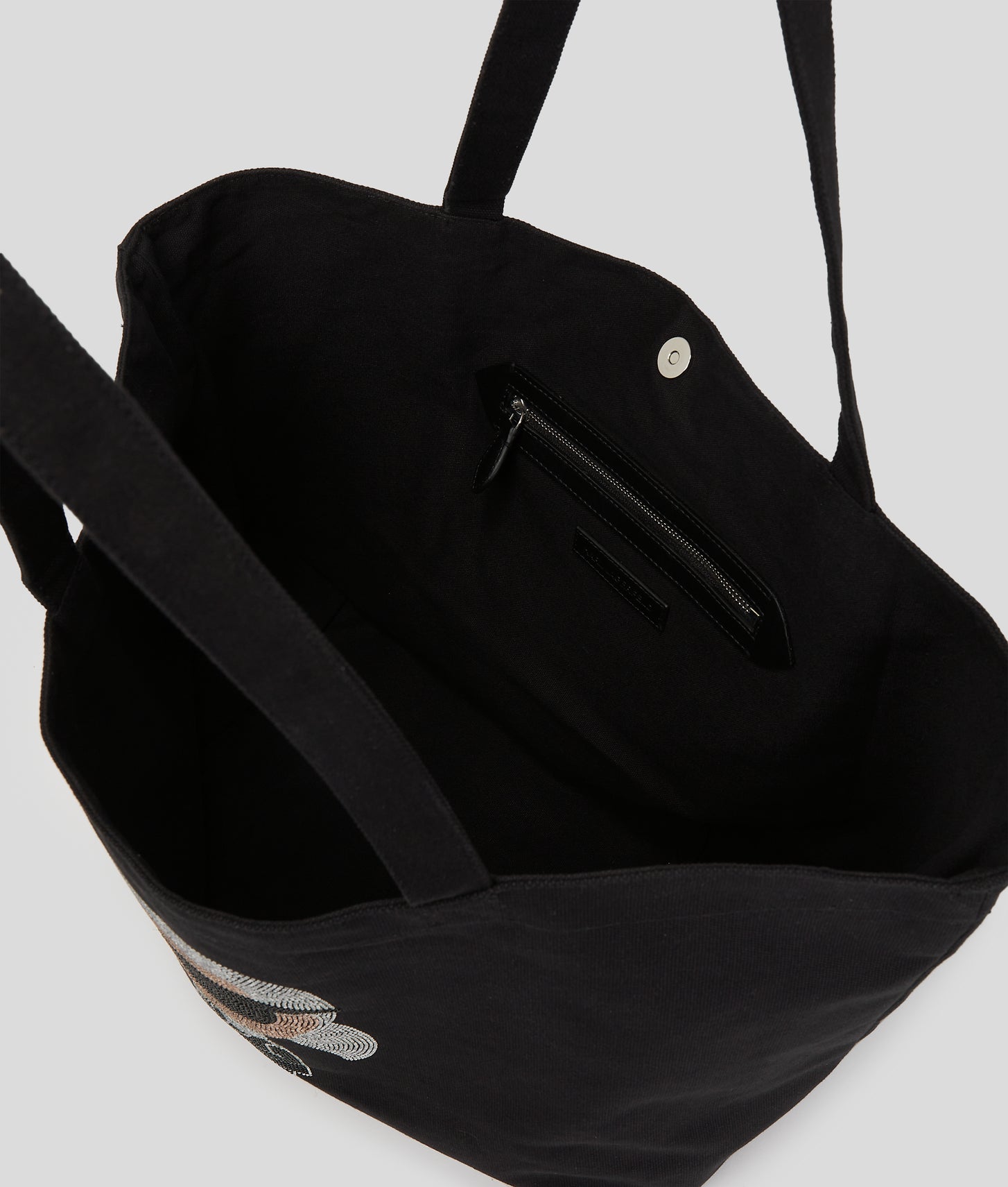 KarlLagerfeld Ikon Rhinestone Shopper Black