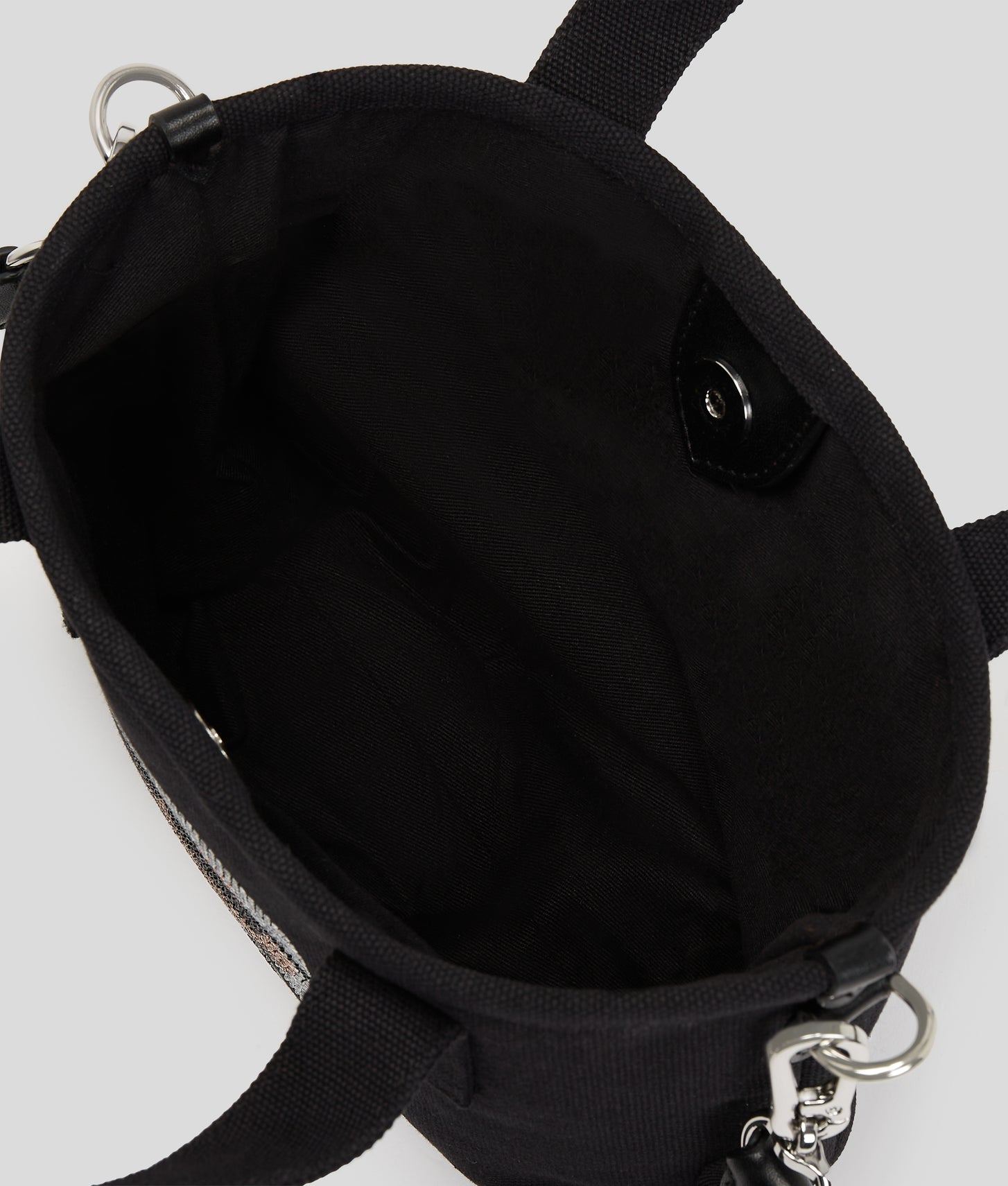 KarlLagerfeld Ikon Small Rhinestone Shopper Black