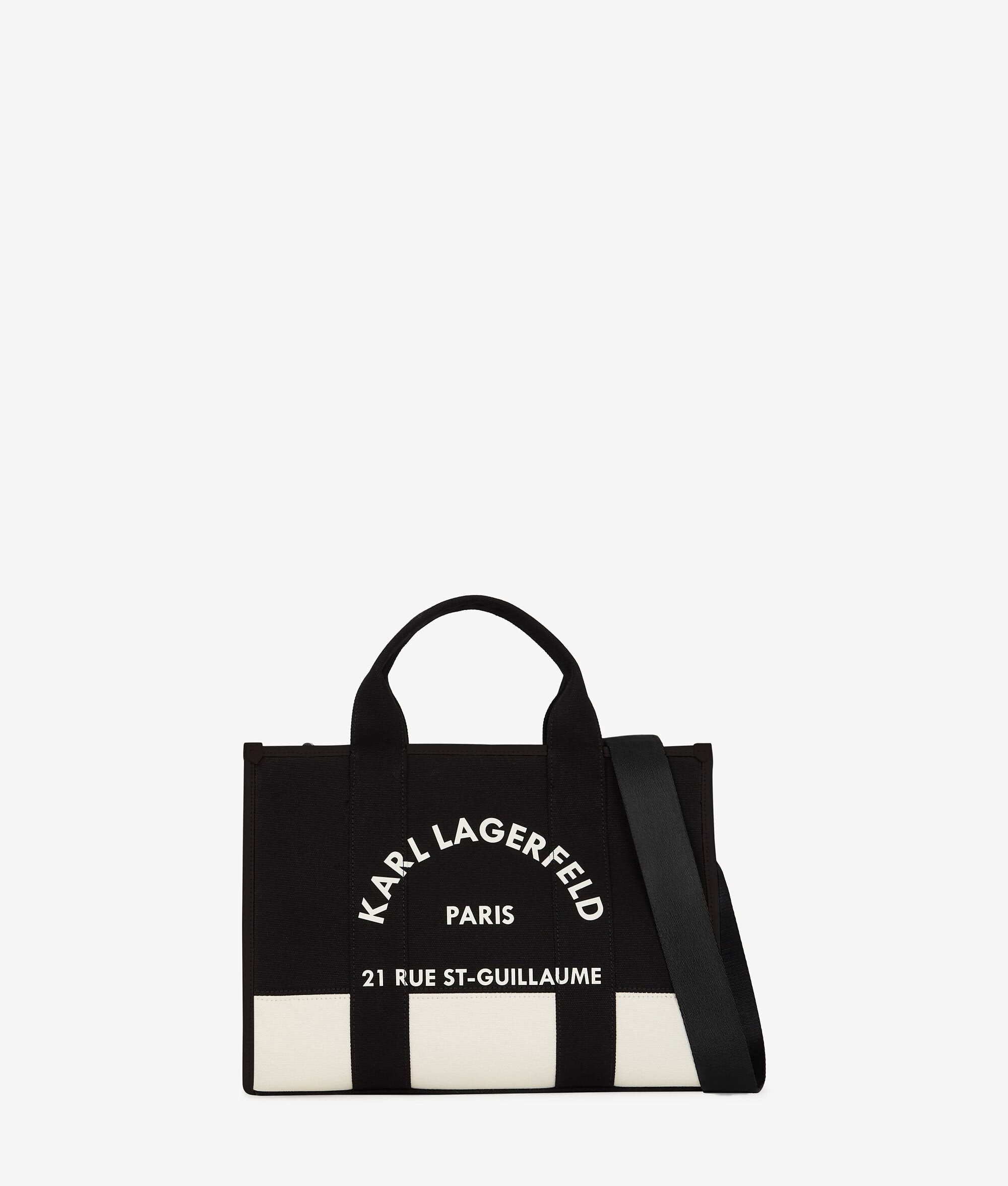 Rue St-Guillaume Medium Tote Bag Cannoli Cream-Black Cannoli Cream-Black