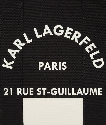 KarlLagerfeld Rue St-Guillaume Medium Tote Bag Cannoli Cream-Black