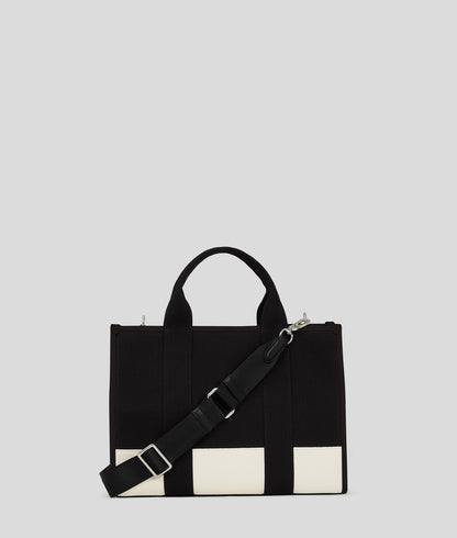 KarlLagerfeld Rue St-Guillaume Medium Tote Bag Cannoli Cream-Black