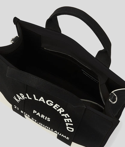 KarlLagerfeld Rue St-Guillaume Medium Tote Bag Cannoli Cream-Black