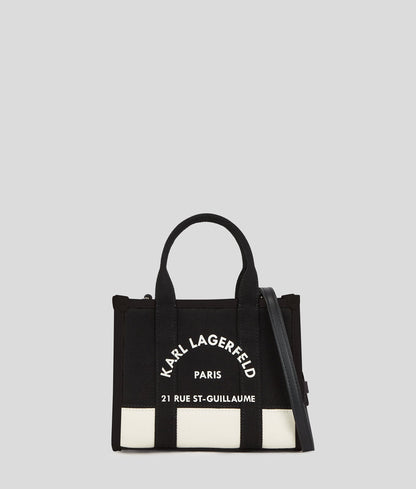 KarlLagerfeld Rue St-Guillaume Mini Tote Bag Cannoli Cream-Black