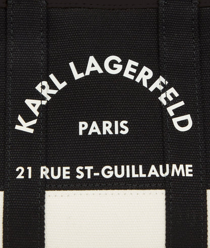 KarlLagerfeld Rue St-Guillaume Mini Tote Bag Cannoli Cream-Black