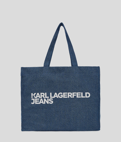 KarlLagerfeld Logo Denim Shopper Washed Mid Blue