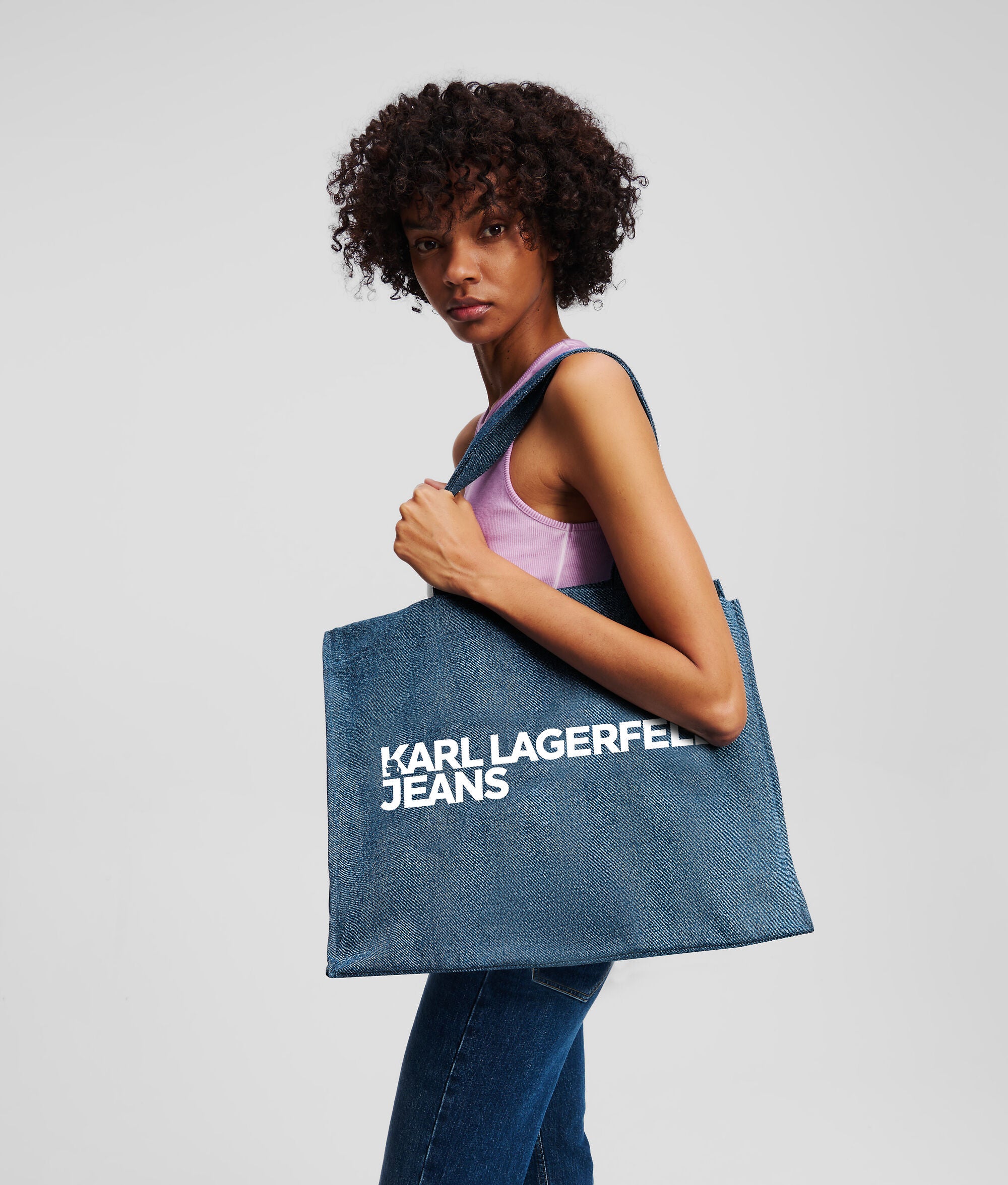 Logo Denim Shopper Washed Mid Blue Washed Mid Blue