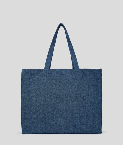KarlLagerfeld Logo Denim Shopper Washed Mid Blue