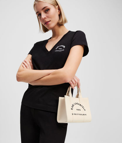 KarlLagerfeld Rue St-Guillaume Mini Tote Bag Natural