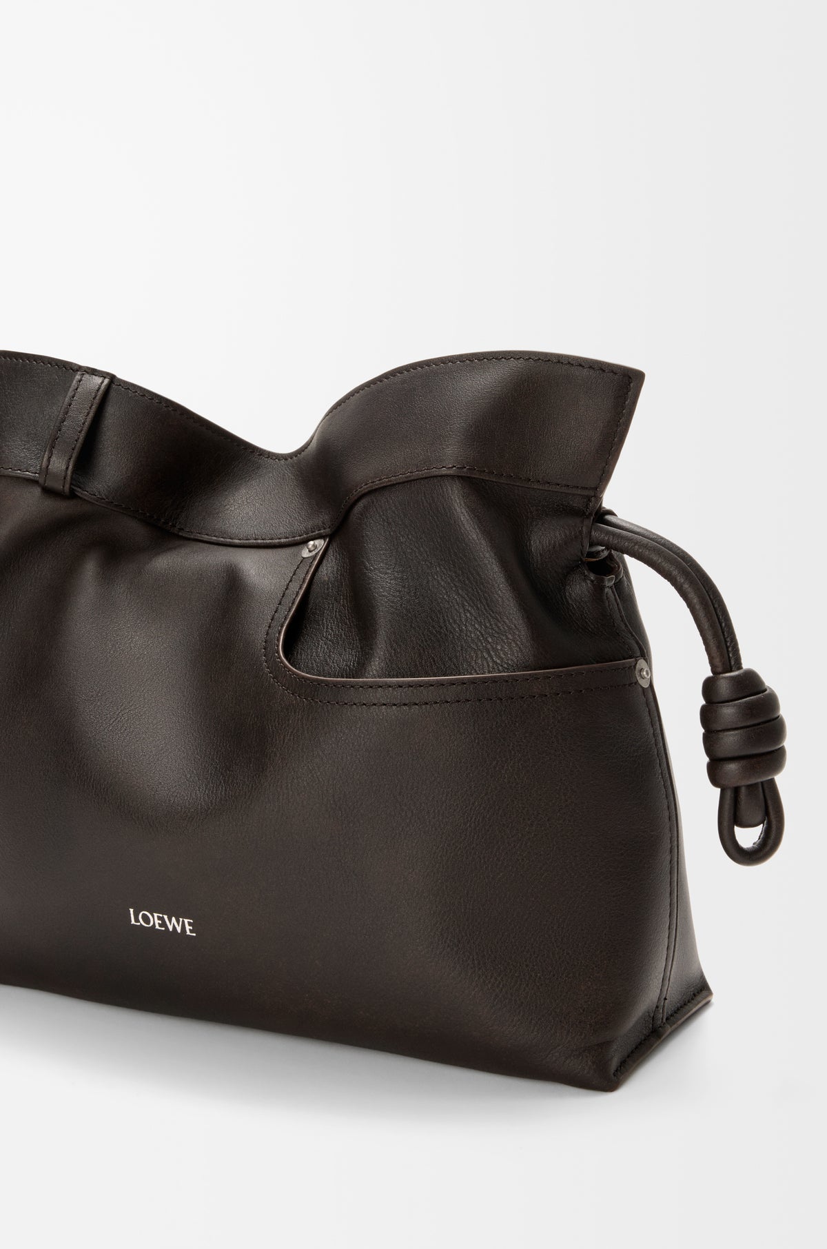Loewe Panta medium Flamenco clutch in shiny calfskin