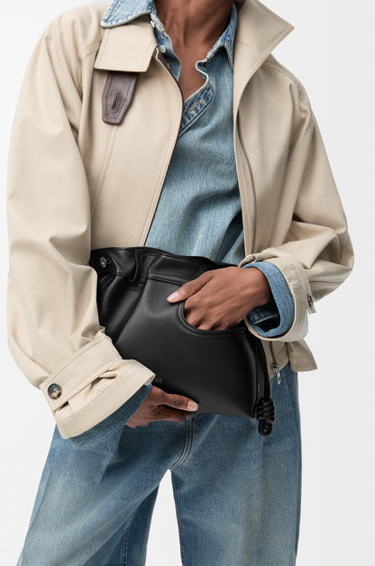 Loewe Panta medium Flamenco clutch in shiny calfskin