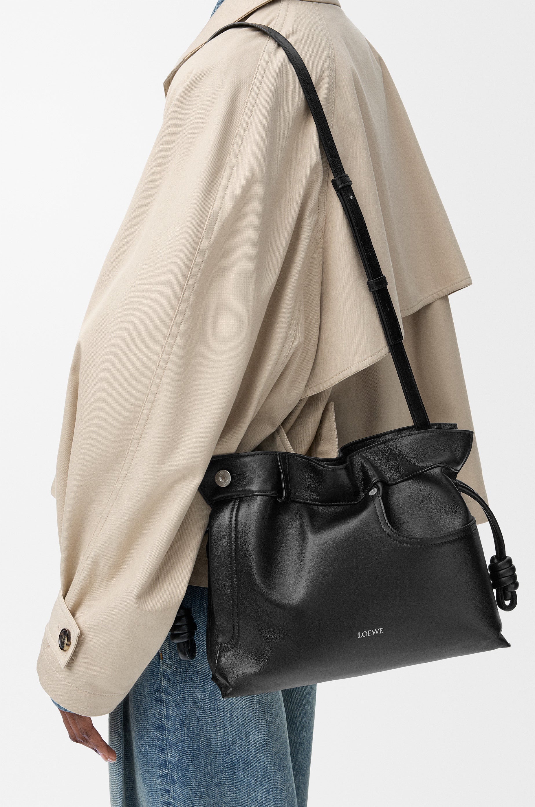 Loewe Panta medium Flamenco clutch in shiny calfskin