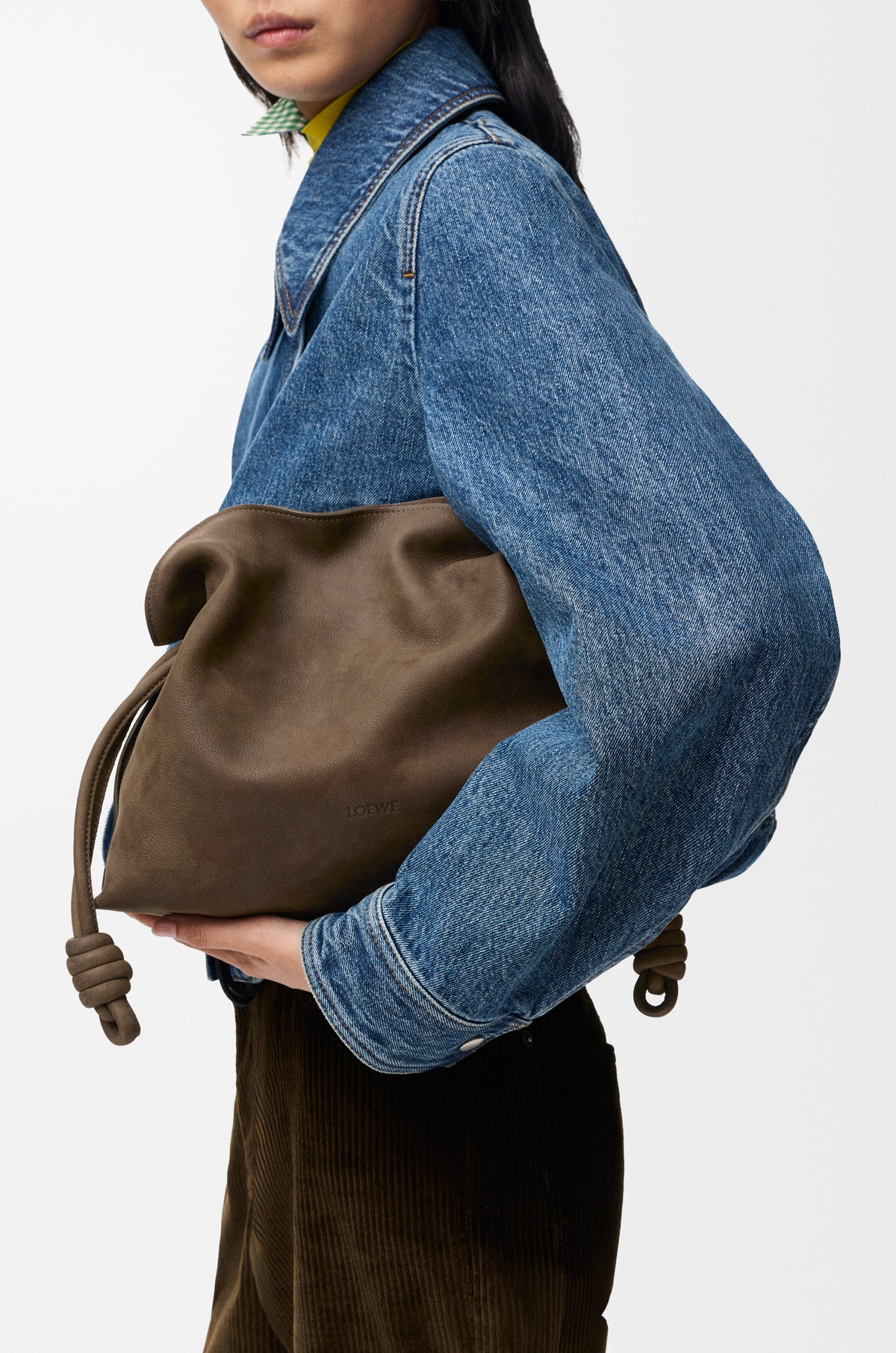Loewe Medium Flamenco clutch in grained nubuck